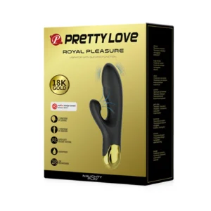 Vibrador Gold Royal Pleasure Succionador De Clitoris 7 Funciones Silicona Usb Recargable 19Cm X 3,3Cm