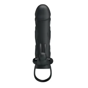 Funda Con Vibrador Y Extensión Extiende 2Cm - 14Cm X 3Cm Silicona