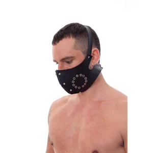 Bozal Tapa Boca Eco Cuero Negro