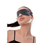 Antifaz Ciego Charol Negro Con Tacha Roja