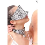 Antifaz Luxury Ciego Reforzado Snake Blanco Y Negro