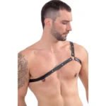 Pechera De Un Hombro-  Eco-Cuero Negro