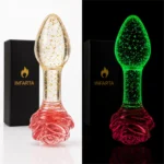 Glass Anal Plug Glow In The Dark  Phantom Rose