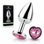 Anal Plug Heart Love Metal Small Pink