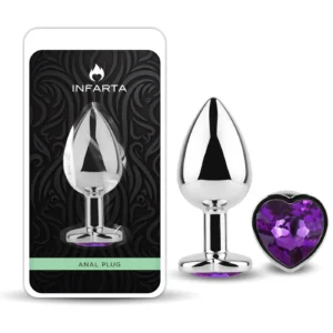 Anal Plug Heart Love Metal Large Purple