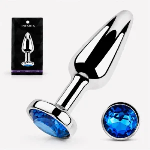 Anal Plug Titan Metal Small Blue Dark