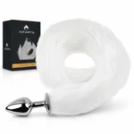 Anal Plug Tail Metal Small White