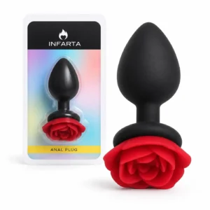 Anal Plug Flower Silicone Medium Red