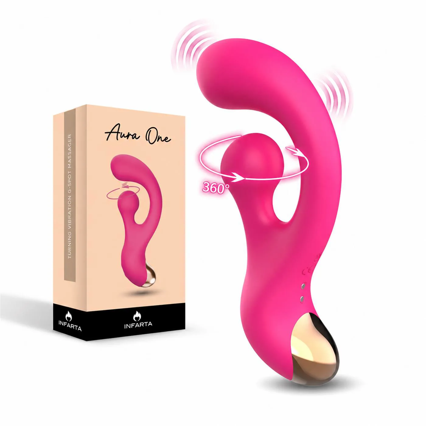 Vibrador Punto G Aura One Con Rotación 360° Y Carga Magnética 17,5 Cm
