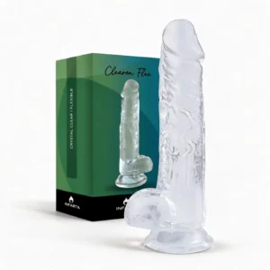 Consolador Transparente Clearon Flex De Tpe Flexible Con Ventosa 21 Cm
